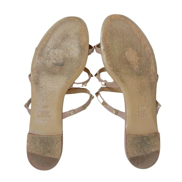 Valentino Garavani Rockstud Accents Leather Slides 38.5 - Picture 3 of 4
